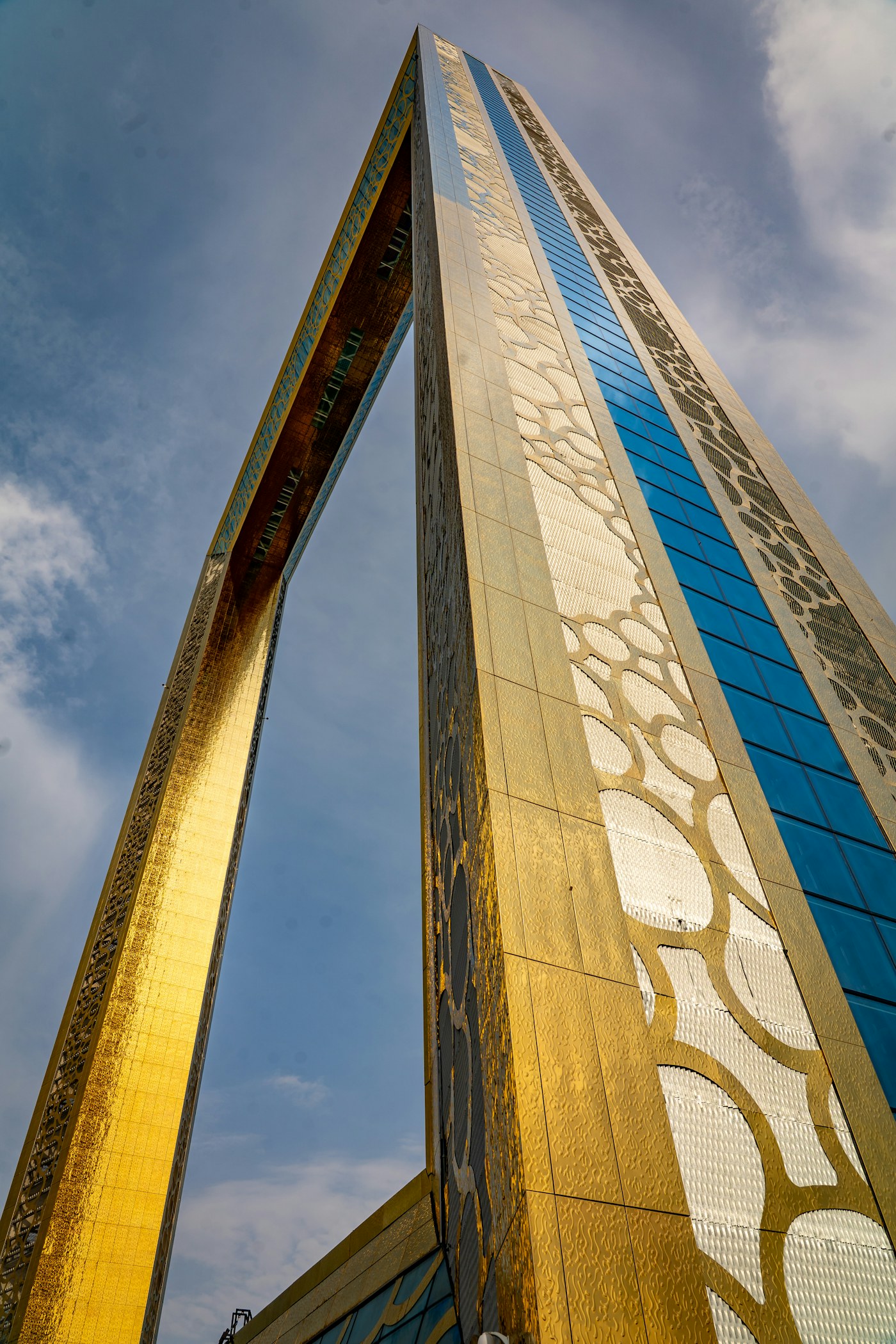 Looking up at Dubai Frame