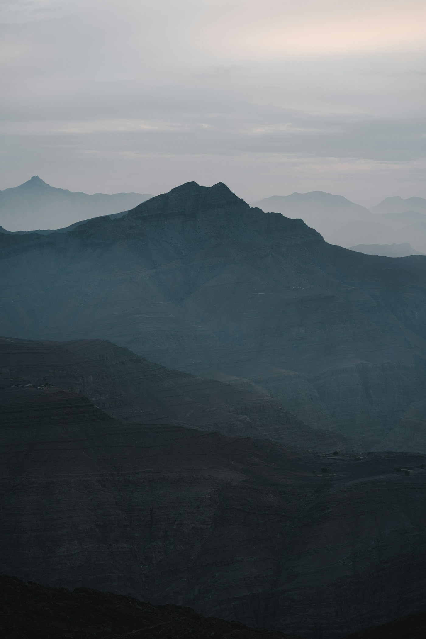 Mountain ridges at Jebel Jais, Ras Al Khaimah